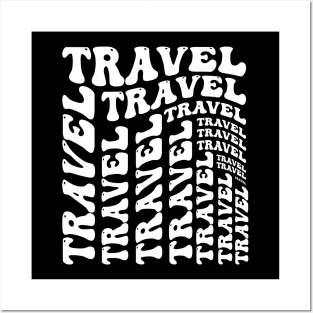 Travel modern wave typography design Posters and Art